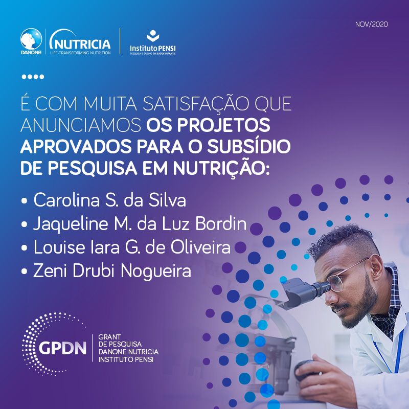 Danone Nutricia e Instituto PENSI anunciam os projetos vencedores do Grant de Pesquisa